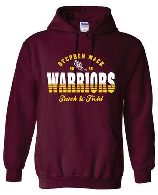 STEPHEN MACK TRACK &amp; FIELD HOODED SWEATSHIRT, MAROON