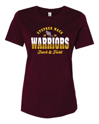 STEPHEN MACK TRACK &amp; FIELD WOMEN'S RELAXED JERSEY TEE, MAROON