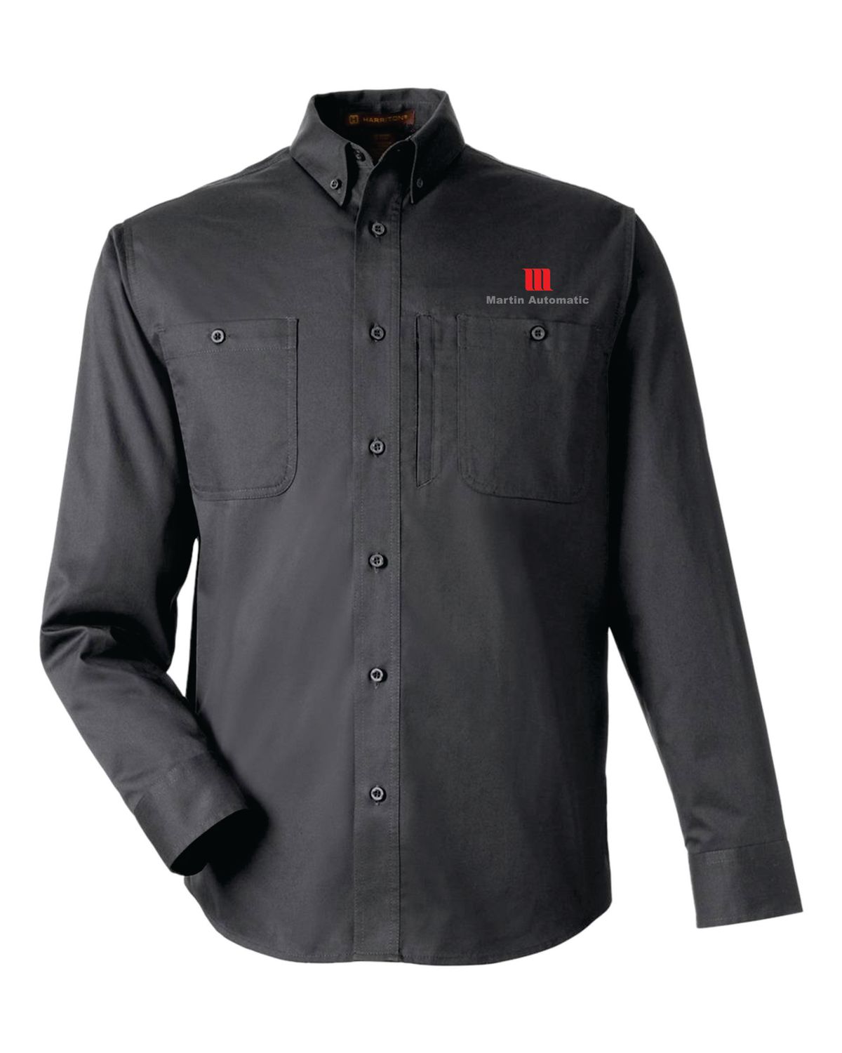 Martin Automatic Long Sleeve Work Shirt, Dark Charcoal