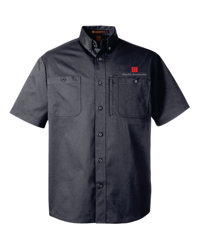 Martin Automatic Short Sleeve Work Shirt, Dark Charcoal