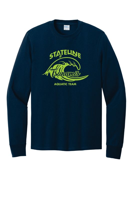 STATELINE AQUATIC LONG SLEEVE T-SHIRT, NAVY