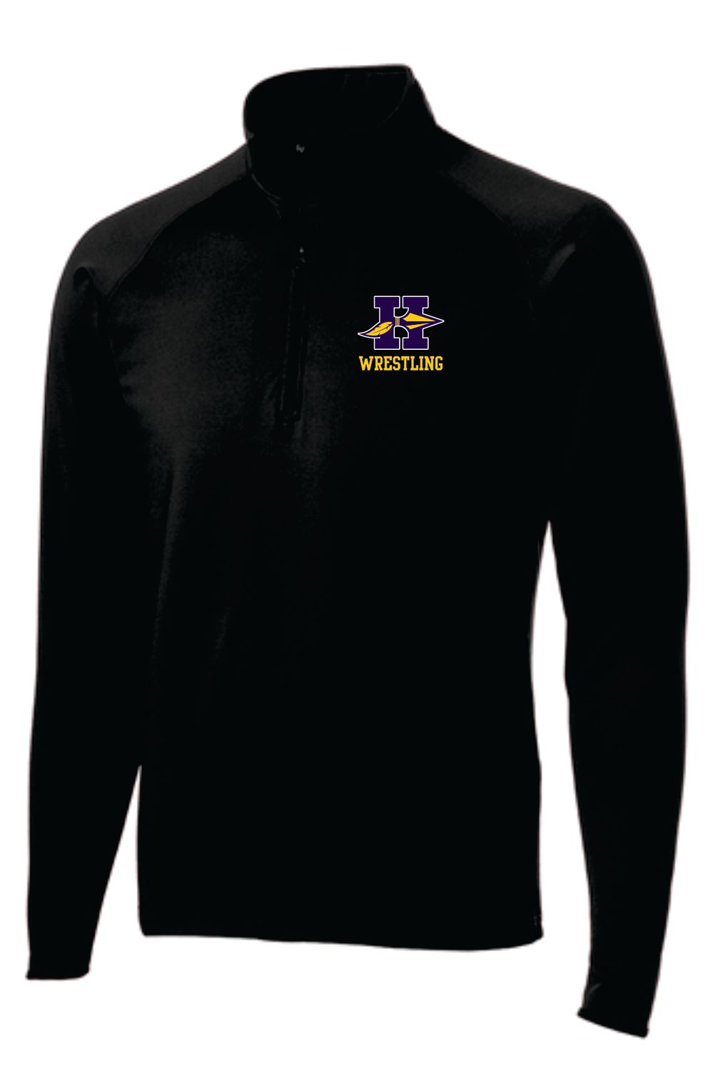 HONONEGAH WRESTLING 1/4 ZIP PULLOVER, BLACK