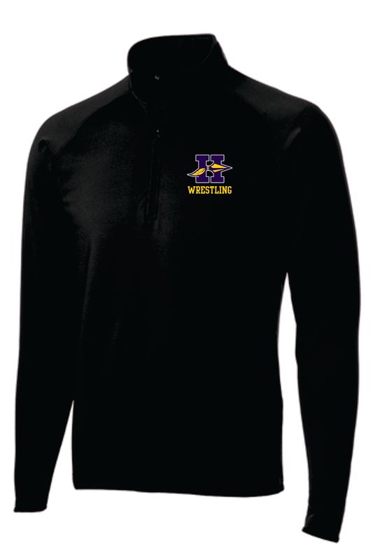 HONONEGAH WRESTLING 1/4 ZIP PULLOVER, BLACK