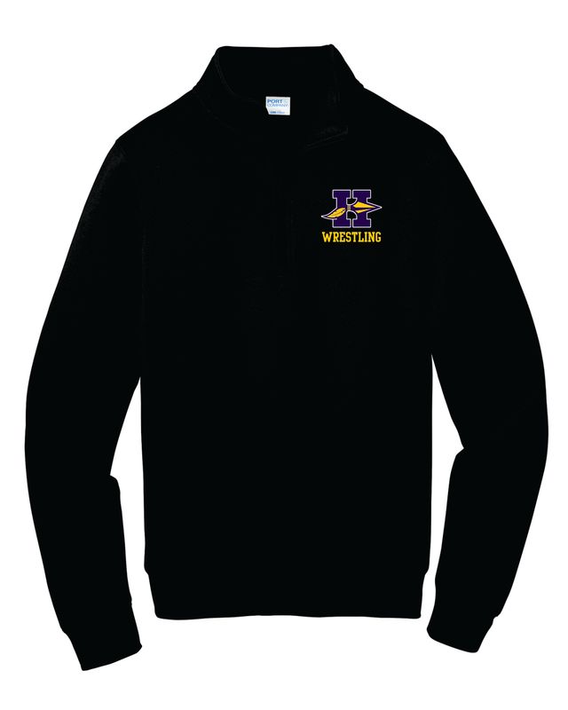 HONONEGAH WRESTLING 1/4 ZIP SWEATSHIRT, BLACK