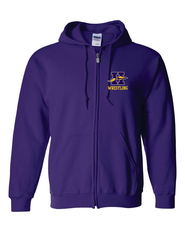 HONONEGAH WRESTLING FULL-ZIP SWEATSHIRT, PURPLE