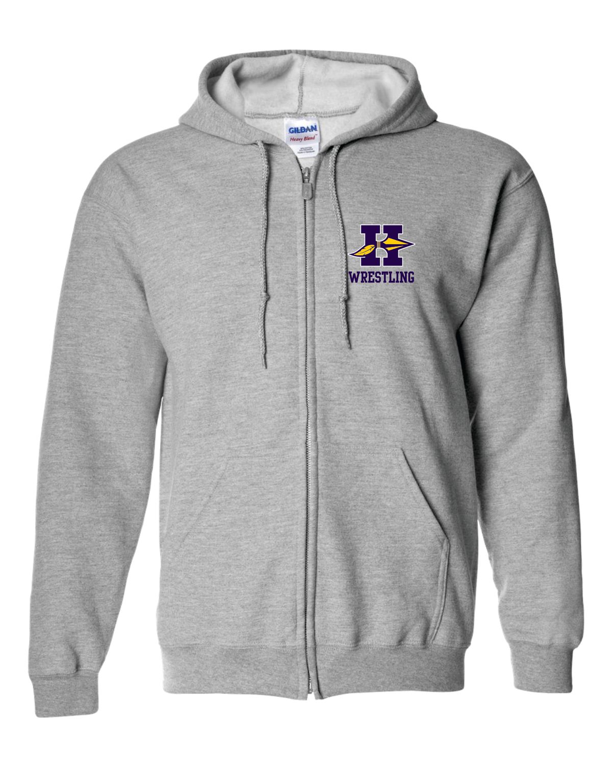 HONONEGAH WRESTLING FULL-ZIP SWEATSHIRT, SPORT GREY