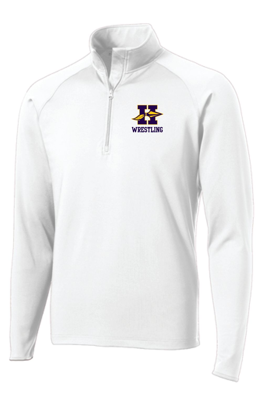 HONONEGAH WRESTLING 1/4 ZIP PULLOVER, WHITE
