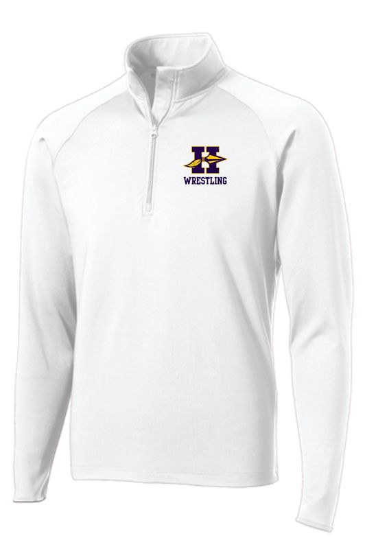 HONONEGAH WRESTLING 1/4 ZIP PULLOVER, WHITE