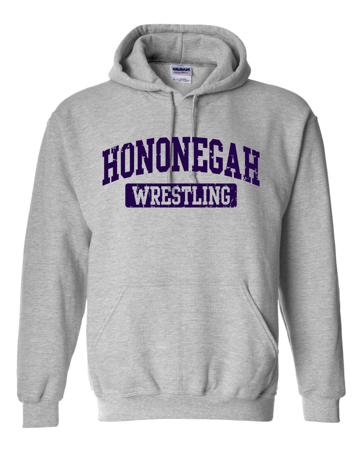 HONONEGAH WRESTLING HOODED SWEATSHIRT, SPORT GREY