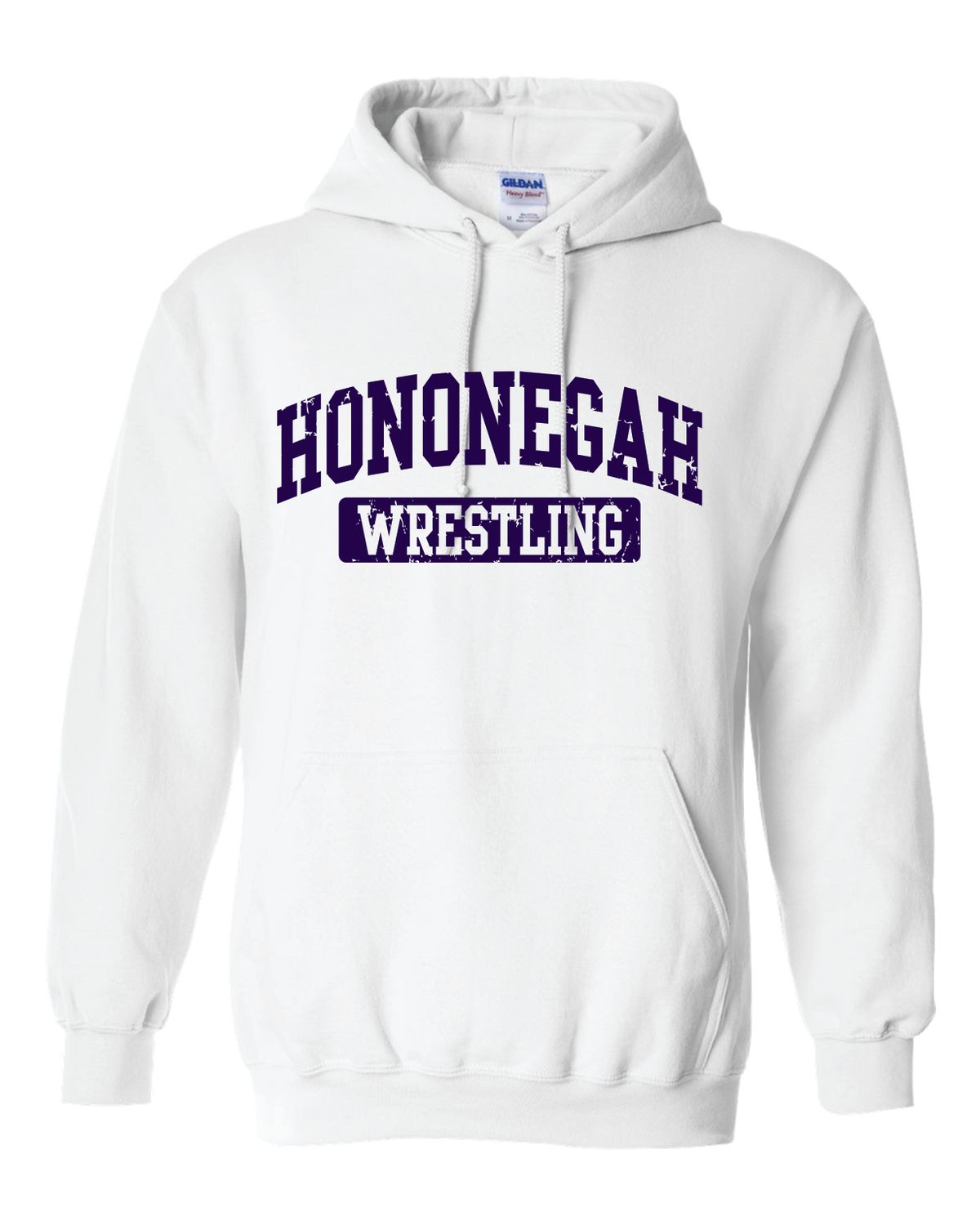 HONONEGAH WRESTLING HOODED SWEATSHIRT, WHITE