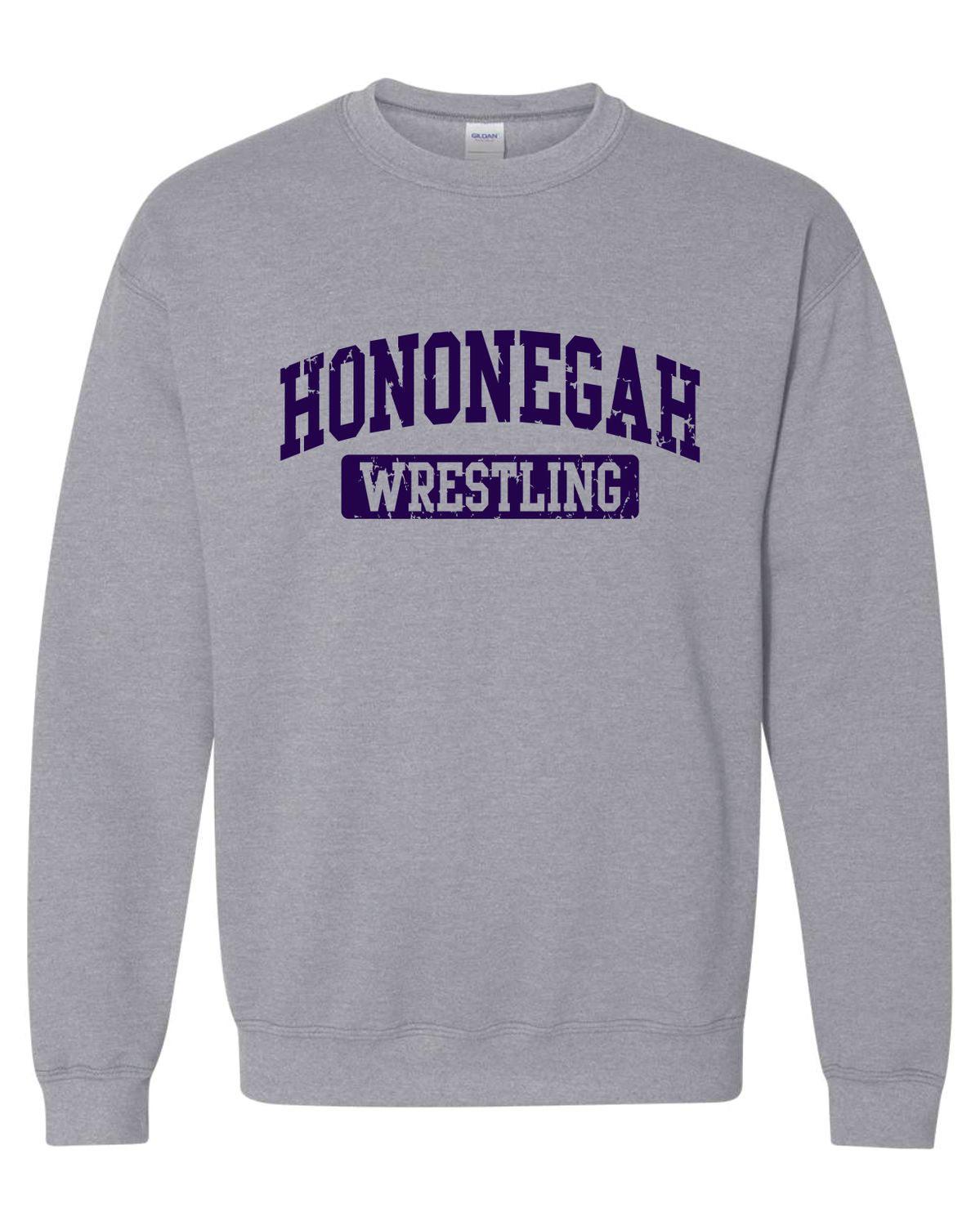 HONONEGAH WRESTLING CREWNECK SWEATSHIRT, SPORT GREY