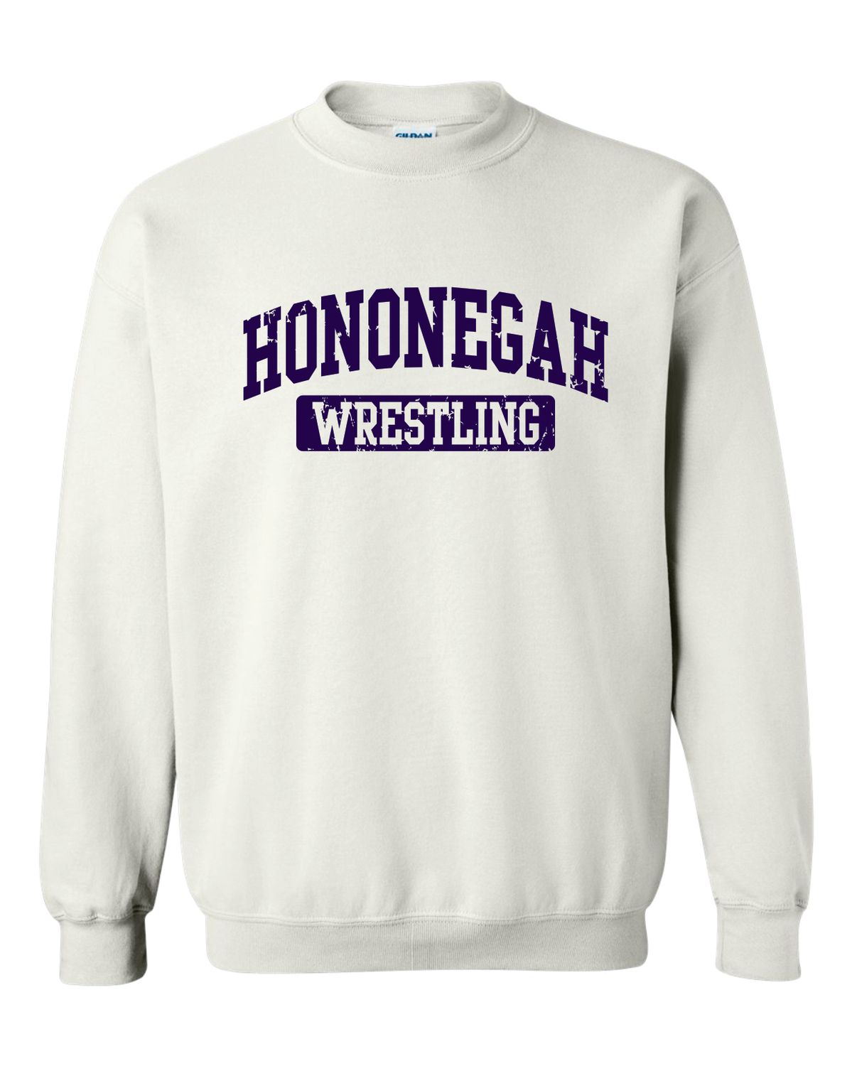 HONONEGAH WRESTLING CREWNECK SWEATSHIRT, WHITE