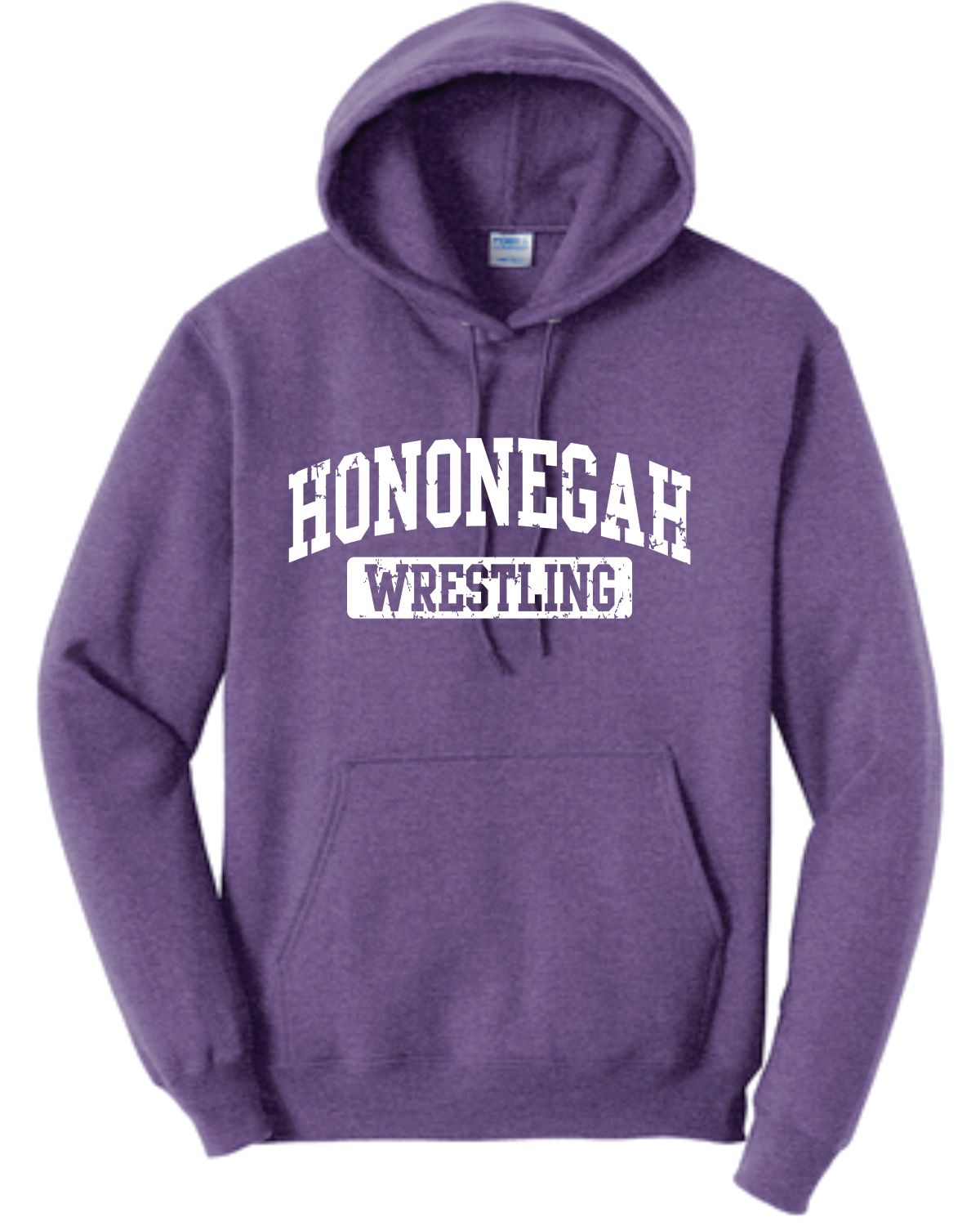 HONONEGAH WRESTLING HOODED SWEATSHIRT, HEATHER PURPLE