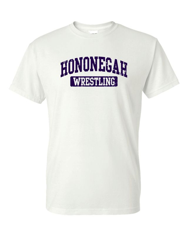 HONONEGAH WRESTLING T-SHIRT, WHITE
