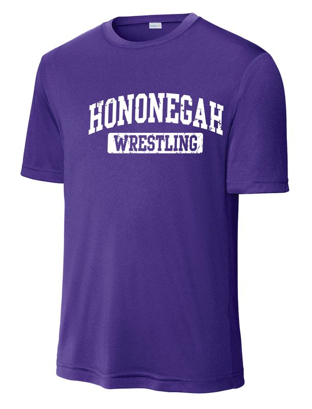 HONONEGAH WRESTLING PERFORMANCE T-SHIRT, PURPLE