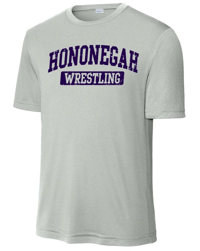 HONONEGAH WRESTLING PERFORMANCE T-SHIRT, SILVER