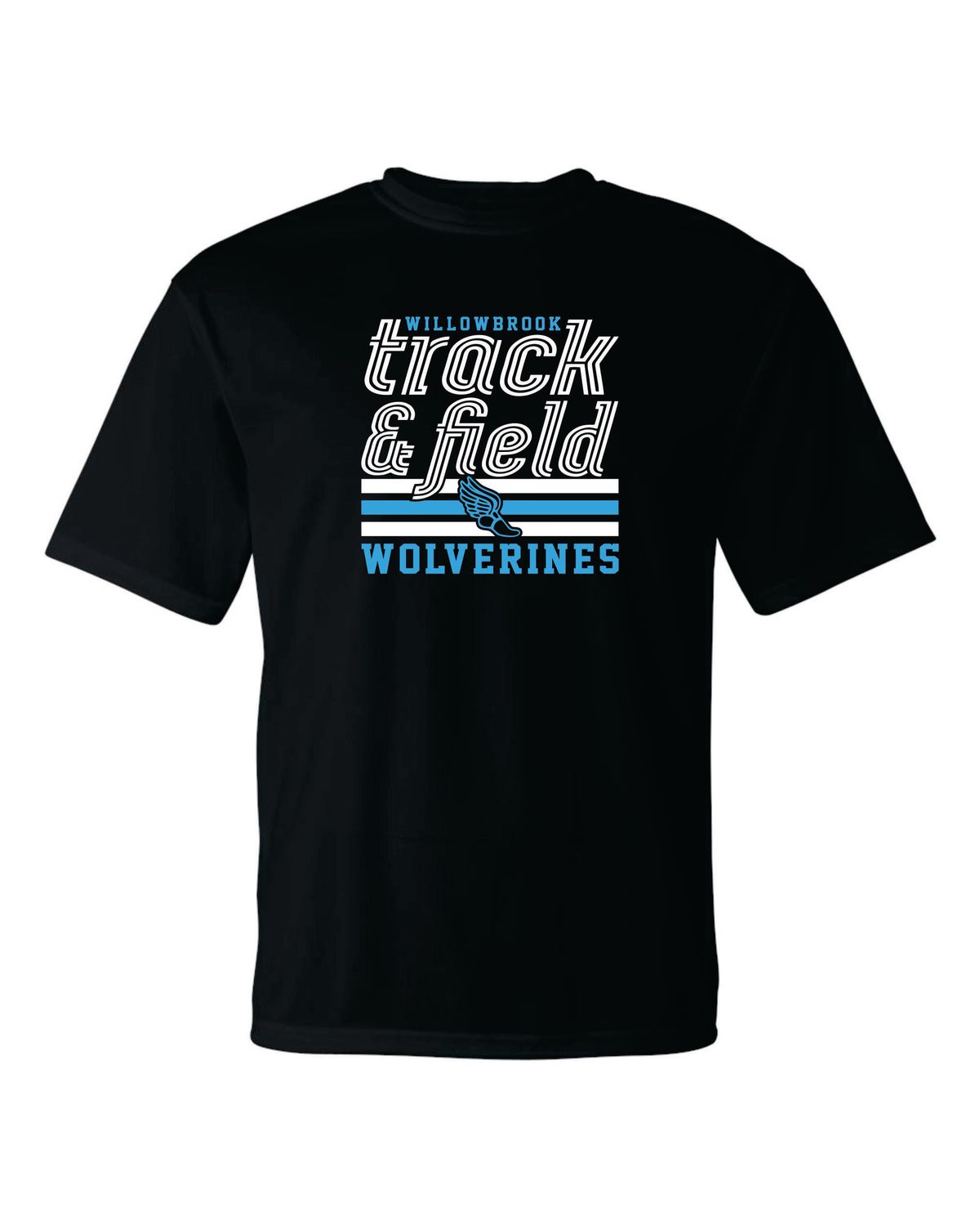 Willowbrook Track &amp; Field Performance T-shirt, Black