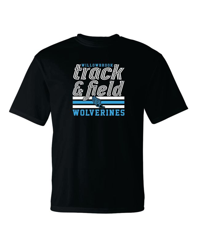 Willowbrook Track &amp; Field Performance T-shirt, Black