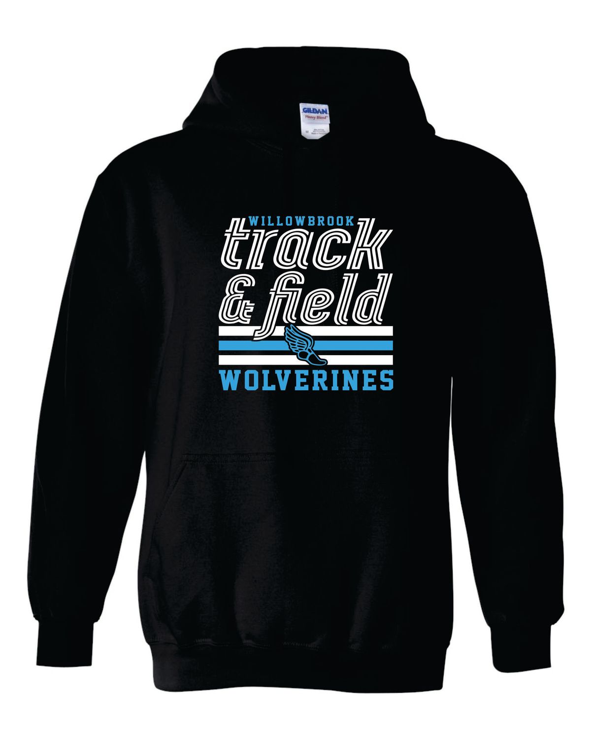 Willowbrook Track &amp; Field Hooded Sweatshirt, Black