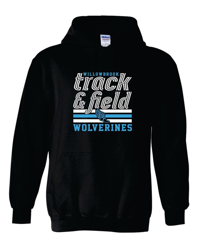 Willowbrook Track &amp; Field Hooded Sweatshirt, Black