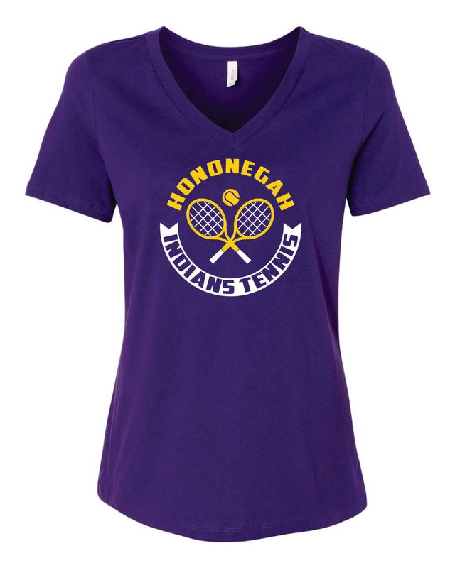 Hononegah Tennis Women's Relaxed V-Neck Tee, 3 Color Options