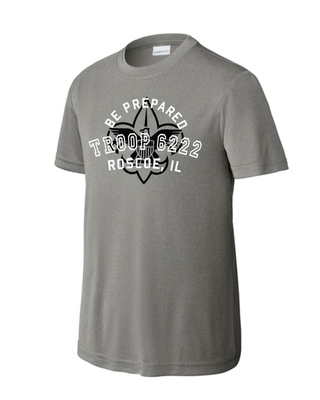 Troop 6222 Performance T-shirt, Grey Concrete Heather