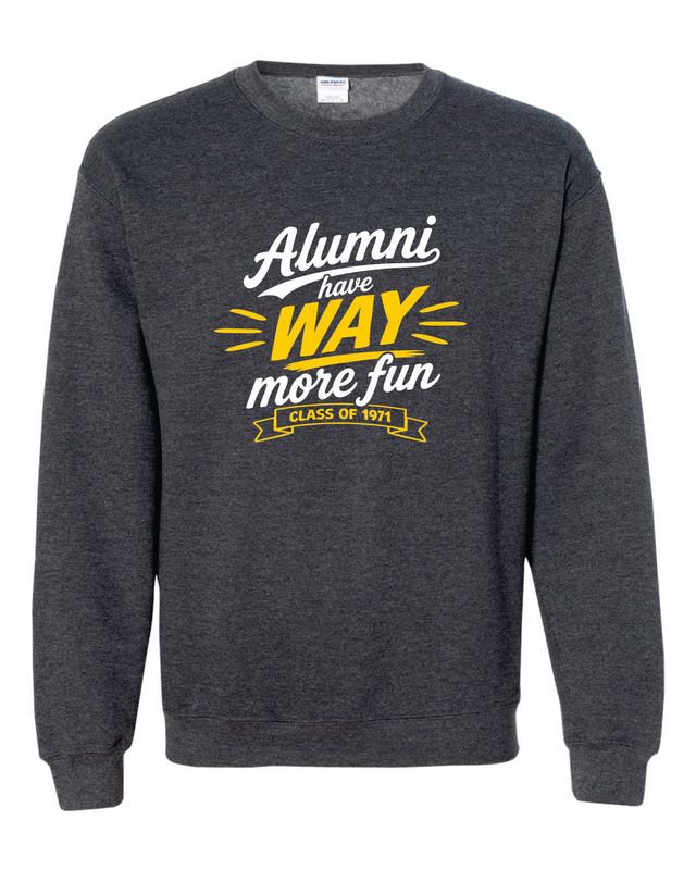Class of 1971 Crewneck Sweatshirt, Dark Heather Grey