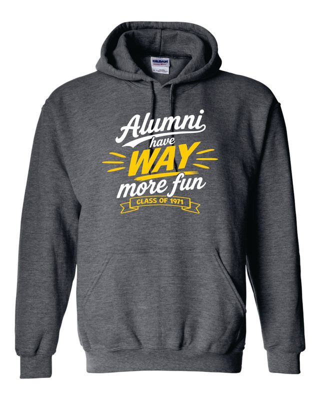 Class of 1971 Hooded Sweatshirt, Dark Heather Grey