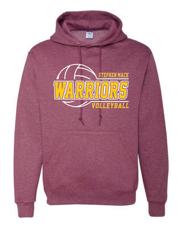 STEPHEN MACK VOLLEYBALL HOODED SWEATSHIRT, VINTAGE HEATHER MAROON