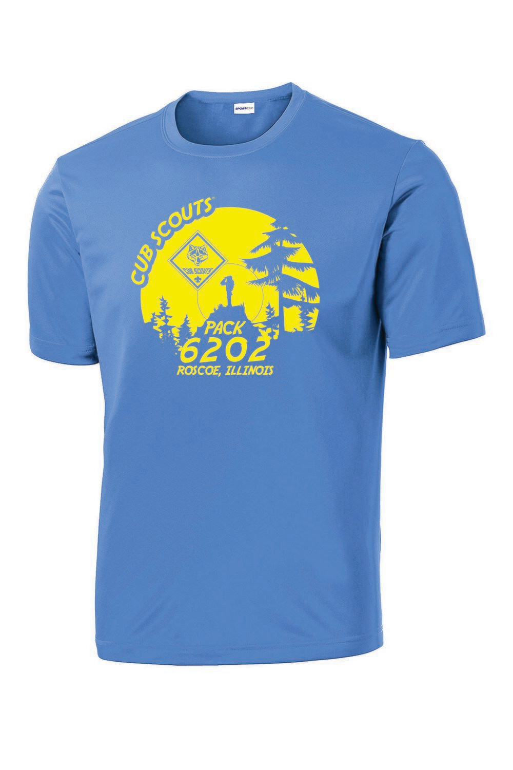 PACK 6202 MOISTURE-WICKING POLYESTER T-SHIRT, CAROLINA BLUE
