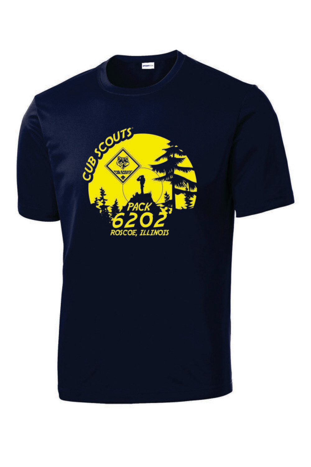 PACK 6202 MOISTURE-WICKING POLYESTER T-SHIRT, NAVY