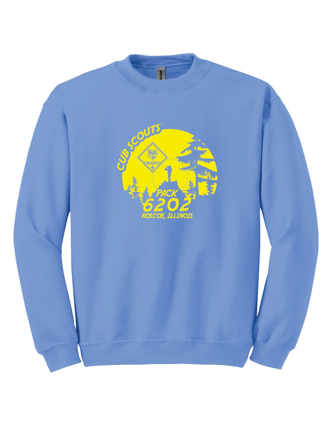 PACK 6202 CREWNECK SWEATSHIRT, CAROLINA BLUE