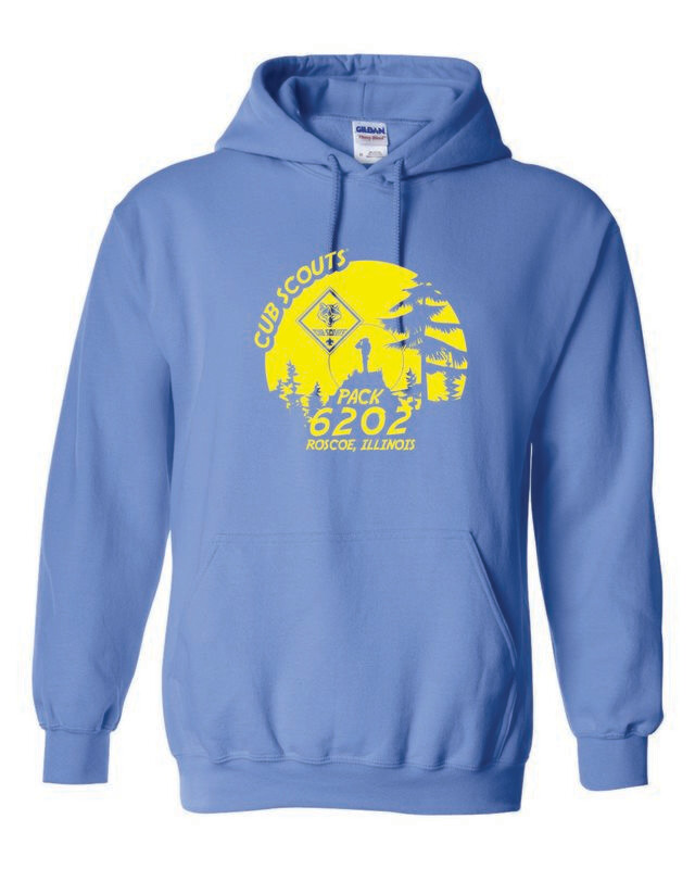 PACK 6202 HOODED SWEATSHIRT, CAROLINA BLUE