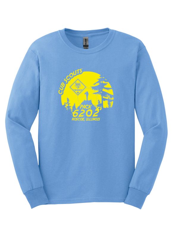PACK 6202 LONG SLEEVE T-SHIRT, CAROLINA BLUE