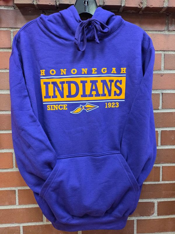 Hononegah Indians Since 1923 Hooded Sweatshirt, Purple