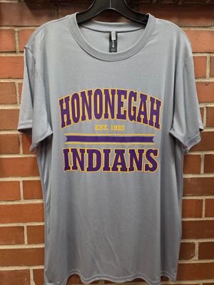 Hononegah Indians Performance T-shirt, Heather Steel