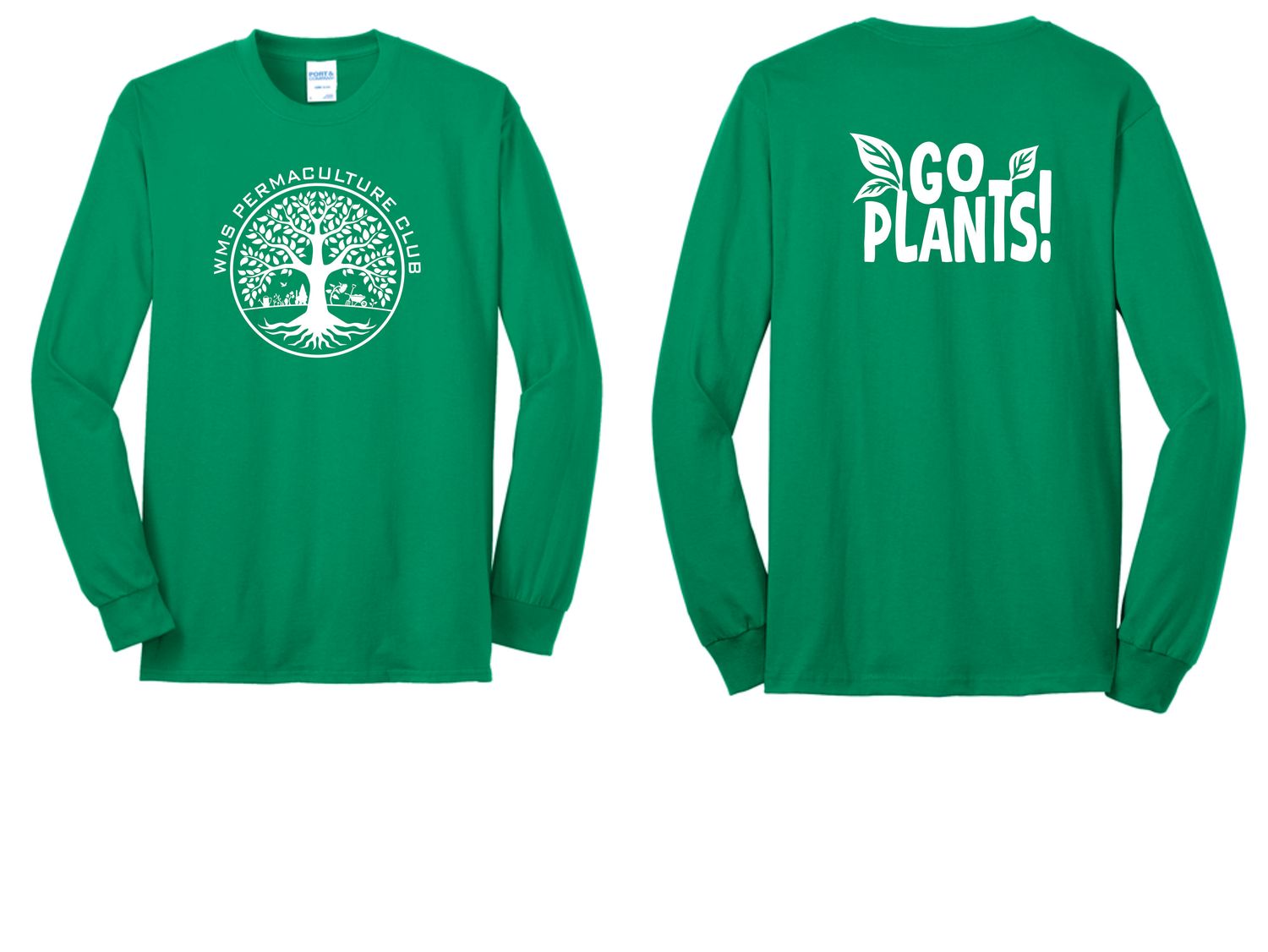 WMS PERMACULTURE CLUB LONG SLEEVE T-SHIRT, KELLY GREEN