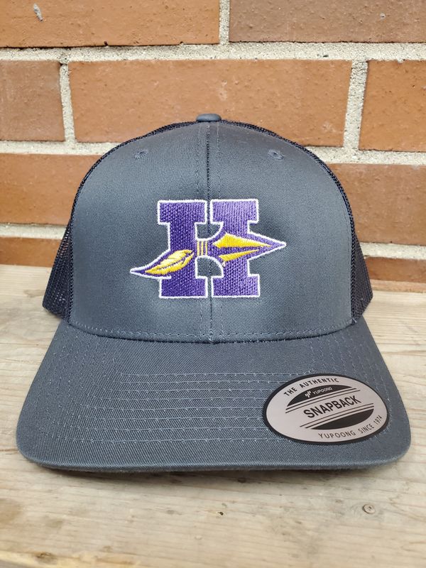 Hononegah Trucker Cap, Embroidered, Charcoal
