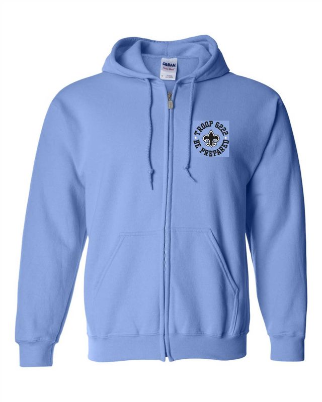 Troop 6222 Full-Zip Hooded Sweatshirt, Carolina Blue