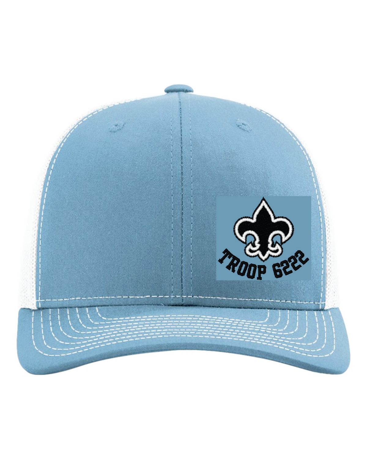 TROOP 6222 Richardson Snapback Trucker Cap, Columbia Blue/White