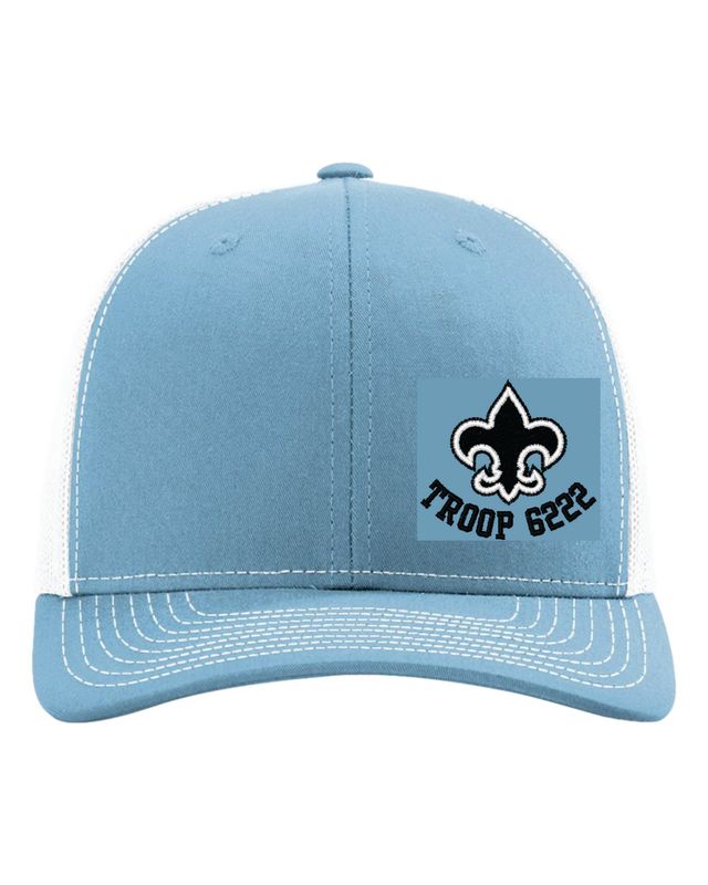TROOP 6222 Richardson Snapback Trucker Cap, Columbia Blue/White