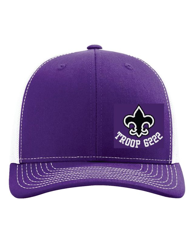 TROOP 6222 Richardson Snapback Trucker Cap, Purple/White