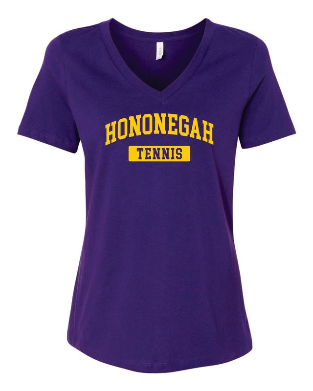 Hononegah Tennis Women's Relaxed V-Neck Tee, 3 Color Options