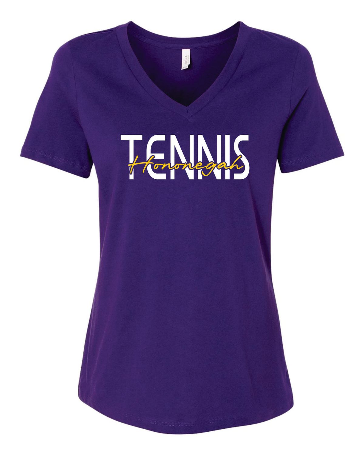 Hononegah Tennis Women's Relaxed V-Neck Tee, 3 Color Options