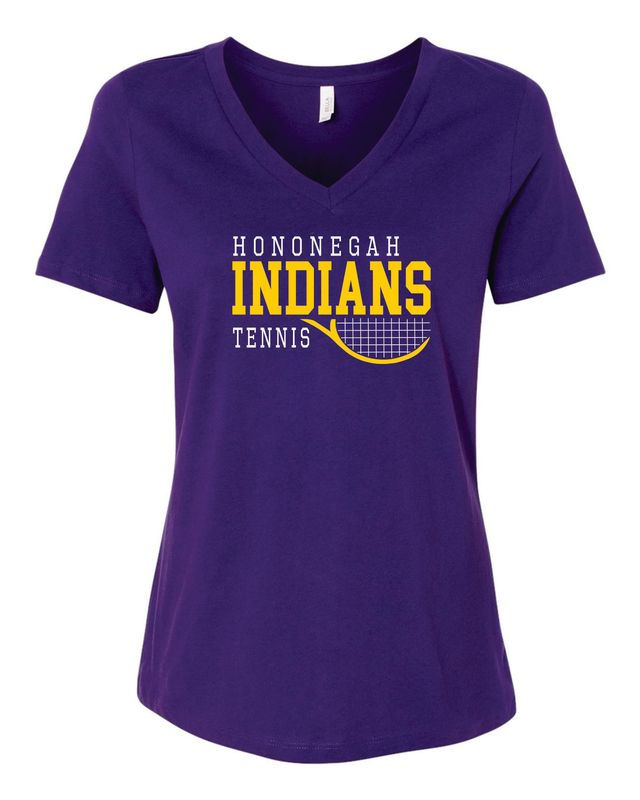 Hononegah Tennis Women's Relaxed V-Neck Tee, 3 Color Options
