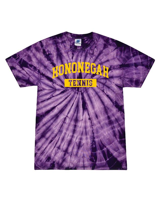 Hononegah Tennis Tie Dye T-shirt, Spider Purple