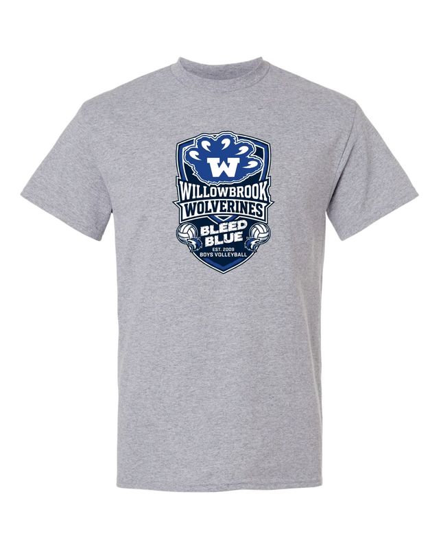 WILLOWBROOK VOLLEYBALL T-SHIRT, SPORT GREY