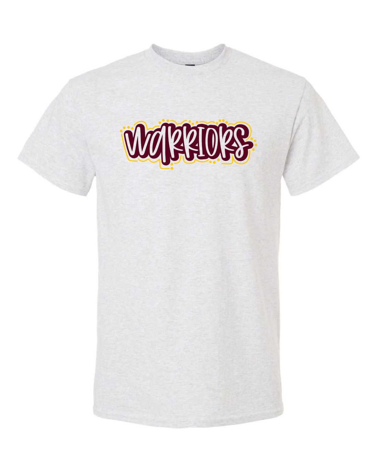 WARRIORS T-SHIRT, ASH GREY ***GLITTER LOGO***