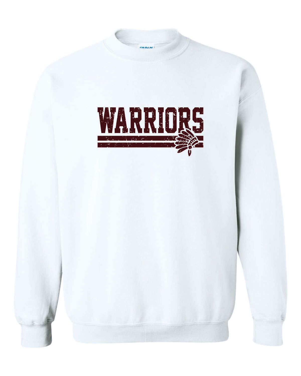 WARRIORS CREWNECK SWEATSHIRT, WHITE