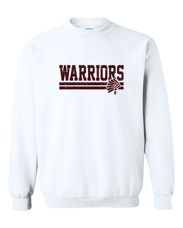 WARRIORS CREWNECK SWEATSHIRT, WHITE
